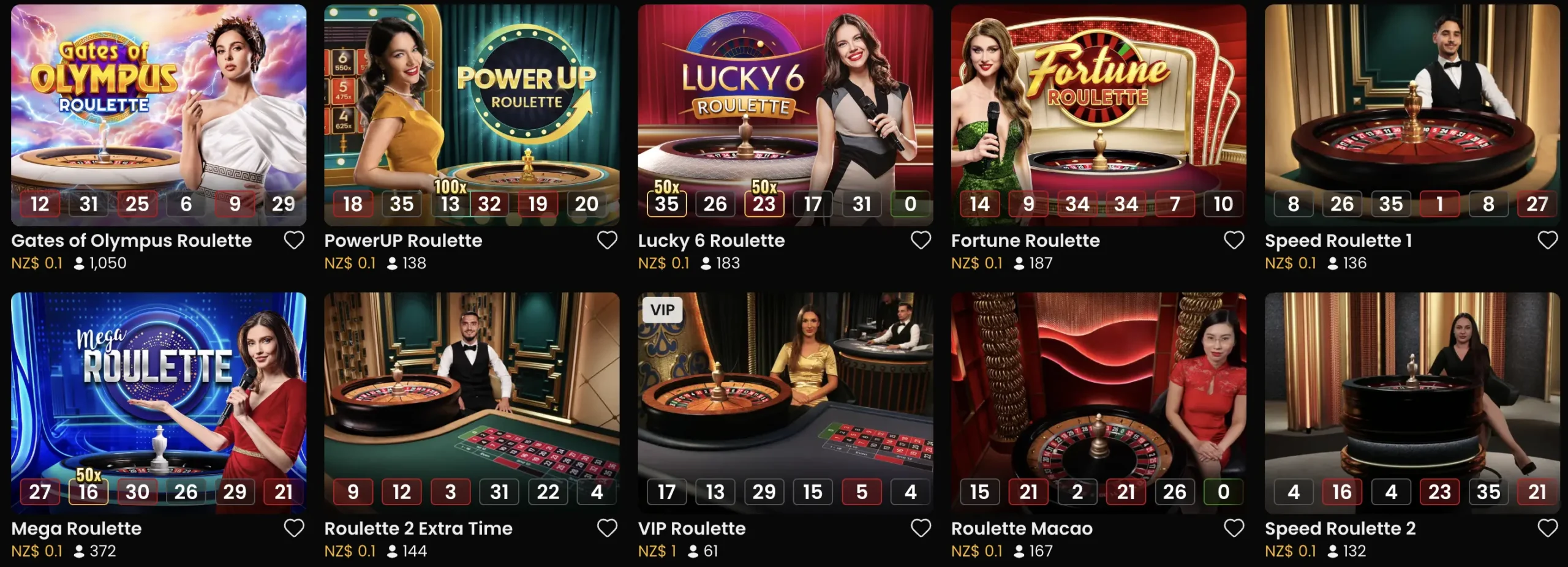 Casino Classic features live roulette games in NZ.